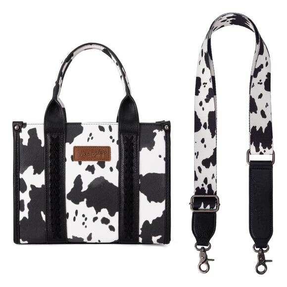 Wrangler Cow Print Black Tote/Crossbody *NEW in Package* - Picture 2 of 6